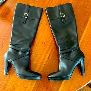 Black leather Cole Haan boots, size 7.5, worn 3 times but in amazing condition.